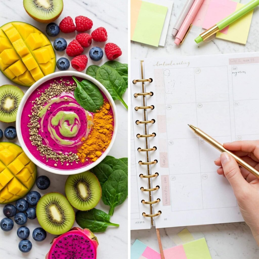 Vibrant smoothie bowl ingredients