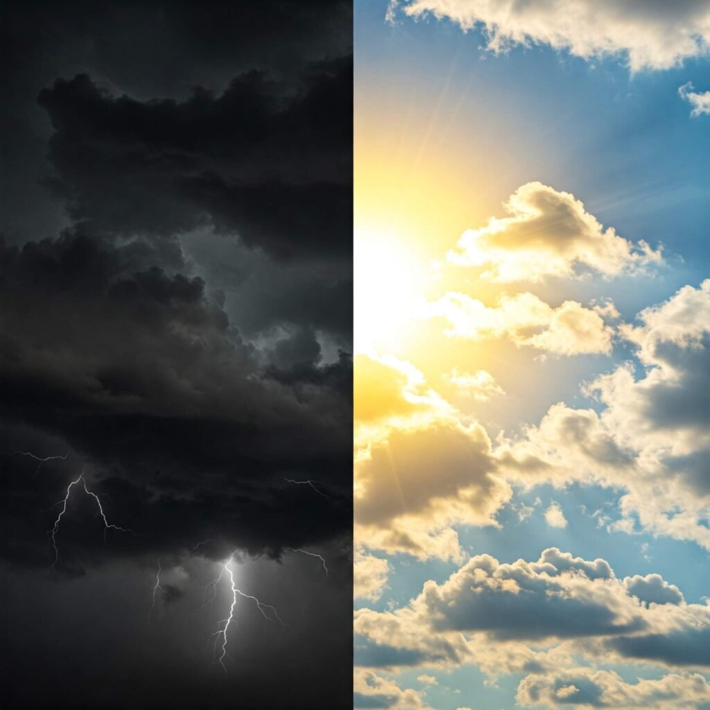 Storm to sun transformation