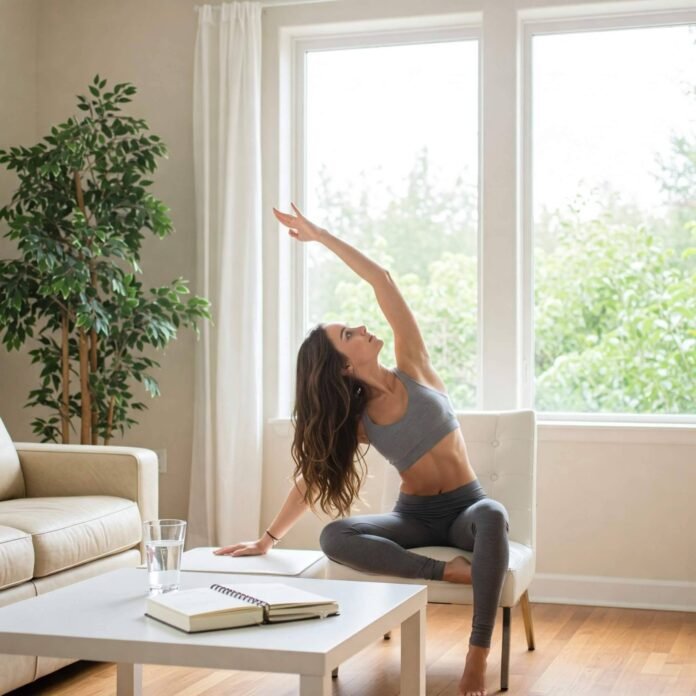 Morning yoga and journaling