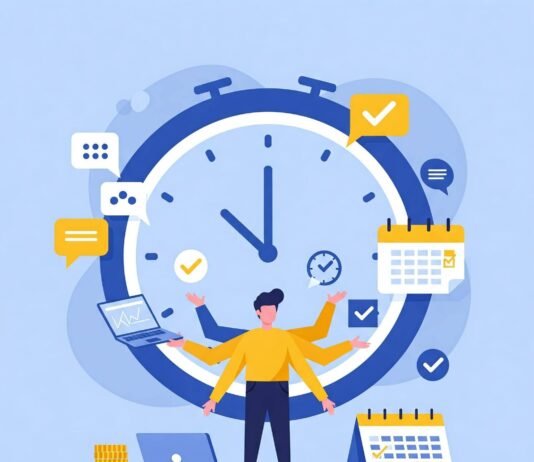 How to Double Your Productivity Without Working Longer Hours Time Management Illustration