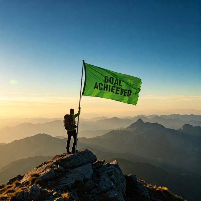 Goal Achieved Mountain Success