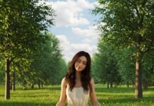 How to Practice Mindfulness in Just 5 Minutes a Day Person meditating peacefully in a lush park with soft sunlight