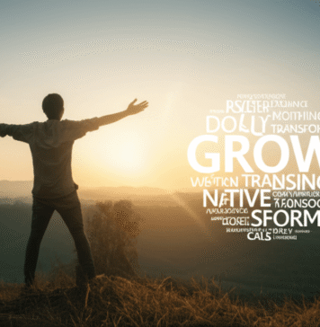 15 Self-Improvement Ideas That Will Transform Your Life Sunrise hilltop figure with motivational words
