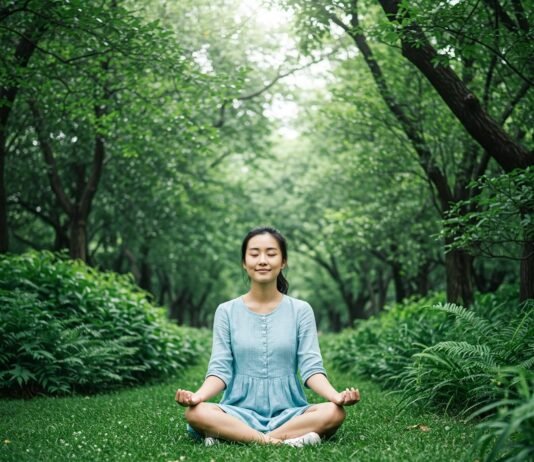 10 Mindfulness Exercises That Reduce Anxiety Instantly Woman meditating peacefully in park with dappled sunlight