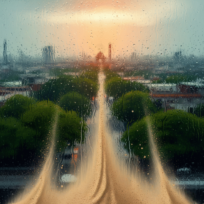 Delhi monsoon view, sand upward, resilience. Delhi monsoon view, sand upward, resilience.