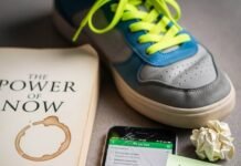 Real-Life Stories That Prove Self-Improvement Works A self-help book, scuffed sneaker, cracked phone with a to-do list